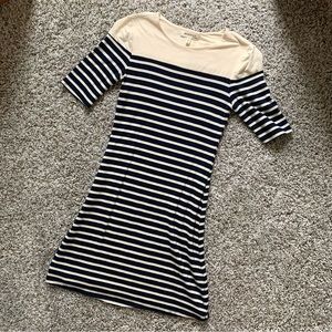MONTEAU Navy Blue Stripe Dress